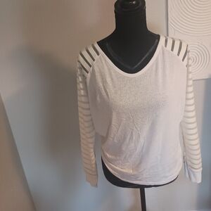 White Striped Women's Top